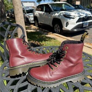 Dr. Martens Burgundy Ankle Boots